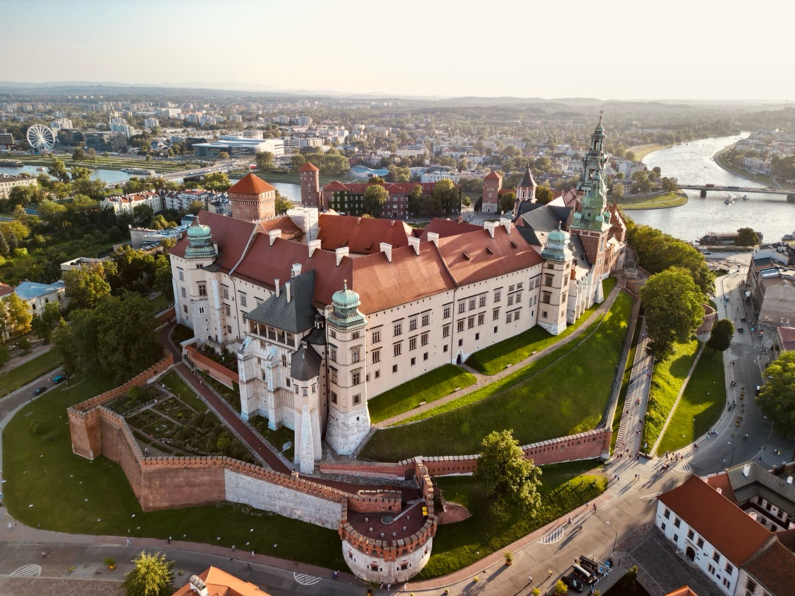 Wawel Royal Castle on a hill above the Vistula river in Krak贸w